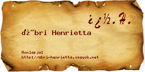 Ábri Henrietta névjegykártya
